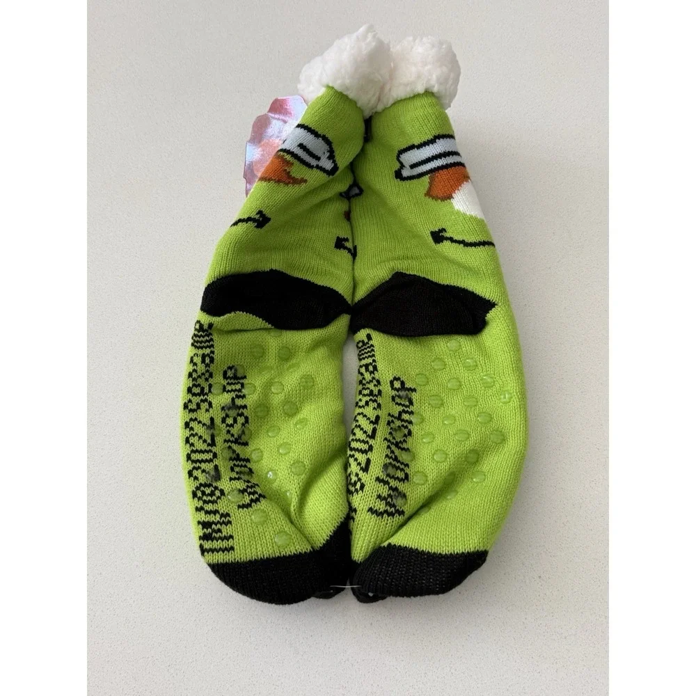 Sesame Street Oscar The Grouch Sherpa Slipper Socks New With Tag Adult One Size